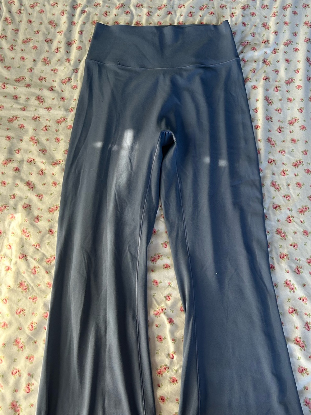 PINK High-Waist Flared Yoga Pants - Slate Blue